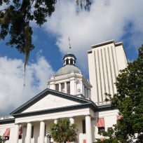 Old and new state capitol buildings in Tallahassee, Florida