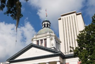 Old and new state capitol buildings in Tallahassee, Florida