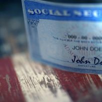 studio shot of social security card