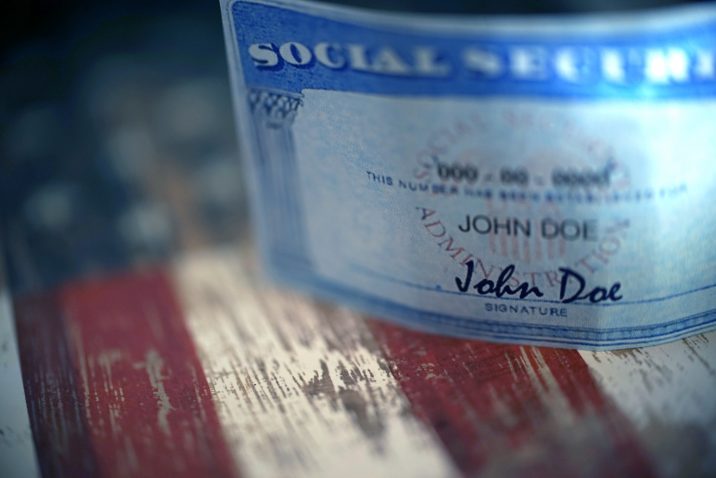 studio shot of social security card