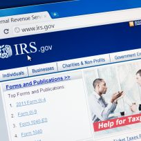 Castleford, England - September 9, 2011: Close up of Internal Revenue Service (IRS) main page on the web browser. IRS is a United States government agency tasked with collecting yearly state and income tax from working residents and businesses.