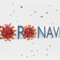 Abstract coronavirus banner - 3d rendered image of virus, bacteria, pathogen. Retro style. Particle effect. Abstract biology and technology background. Nanotechnology concept. Banner Sign view with information text. Concept - MERS-CoV, SARS-CoV, ТОРС, 2019-nCoV, Wuhan Coronavirus.