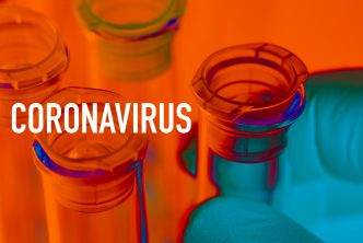 Corona virus: test tube with corona virus, covid-19