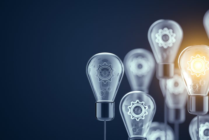 Innovation and new ideas lightbulb concept