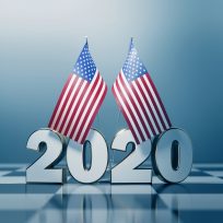 American Flag Pair and 2020 on A Chess Board